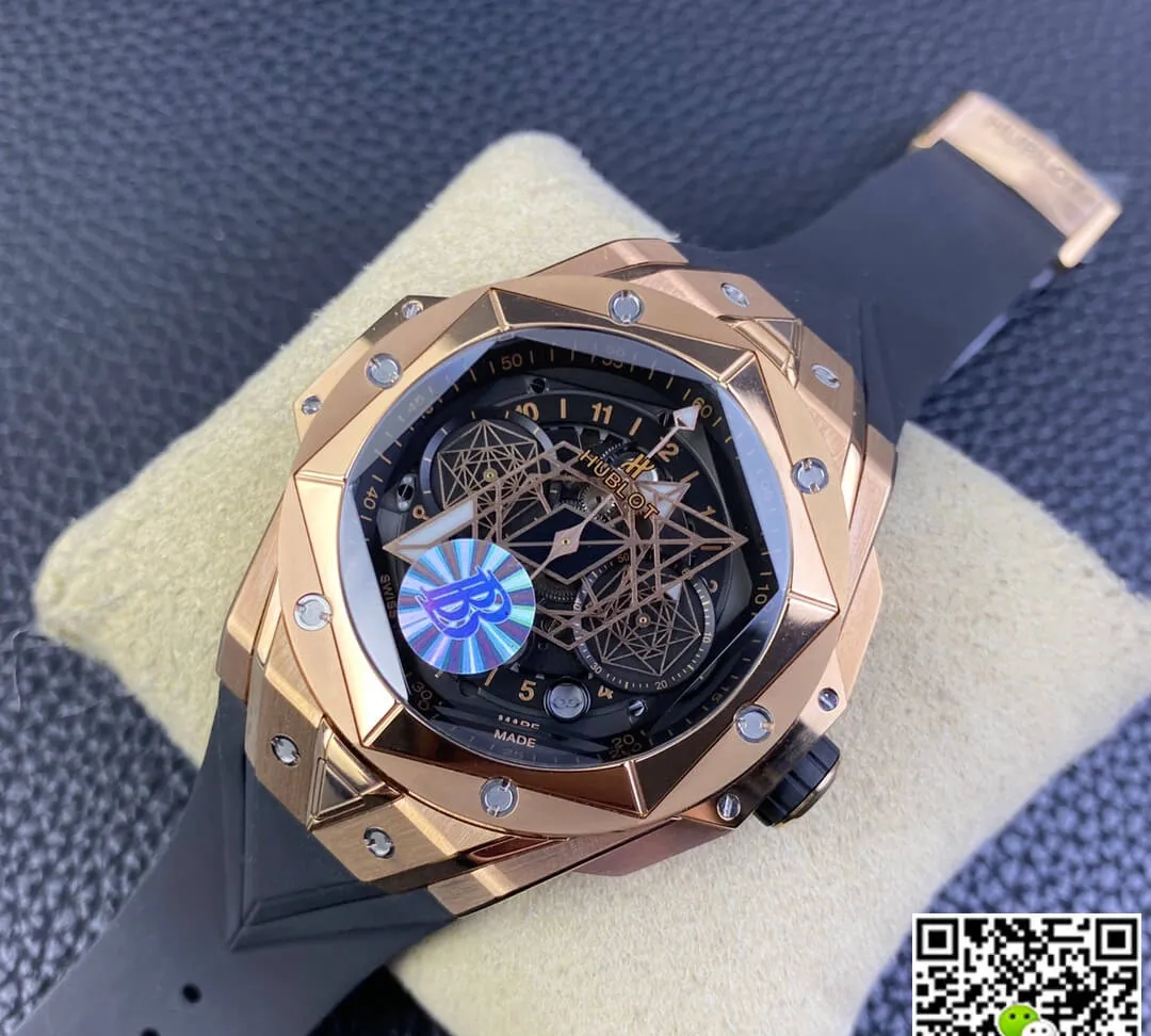 Hublot Big Bang Sang Bleu II 418.OX.1108.RX.MXM19 BB Factory 1:1 Best Edition Replica Watch Black Strap
